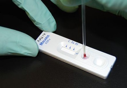 Malaria rapid diagnostic test. Image courtesy of CDC Global.